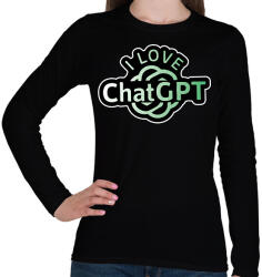 printfashion I love ChatGPT - Női hosszú ujjú póló - Fekete (14579497)