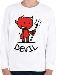 printfashion Ördög - Gyerek pulóver - Fehér (1067380)