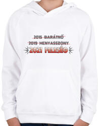 printfashion Barátnő, menyasszony, feleség - Gyerek kapucnis pulóver - Fehér (13526715)