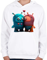 printfashion Vicces Szörnyecskés - cuki, csúnya, szerelmes minta - Gyerek kapucnis pulóver - Fehér (11866605)