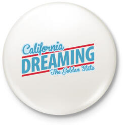 printfashion California Dreaming - The Golden State - Kitűző, hűtőmágnes - Fehér (3080509)