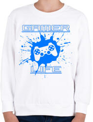 printfashion GAMER LIFE - Gyerek pulóver - Fehér (13073138)