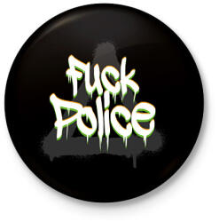 printfashion F*ck police - Kitűző, hűtőmágnes - Fekete (7516387)