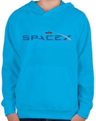 printfashion SpaceX - Tesla Roadster - Gyerek kapucnis pulóver - Azúrkék (781329)
