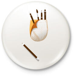 printfashion Zseb ecsettel - Kitűző, hűtőmágnes - Fehér (13101808)