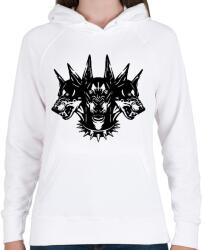 printfashion Három fejű kutya - Női kapucnis pulóver - Fehér (15890954)