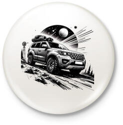 printfashion Autó - Kitűző, hűtőmágnes - Fehér (15288382)