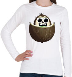 printfashion Napszemüveges kókusz - Női hosszú ujjú póló - Fehér (14140612)