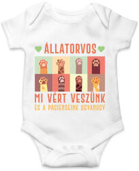 printfashion Állatorvos - Vért veszünk - Baba Body - Fehér (7223151)