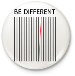 printfashion Be different - Kitűző, hűtőmágnes - Fehér (7292664)