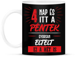 printfashion 4 nap és itt a péntek - fehér - Bögre - Fekete (7080257)