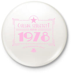 printfashion csillag-1978-pink - Kitűző, hűtőmágnes - Fehér (3076656)