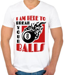 printfashion Break your balls - Férfi V-nyakú póló - Fehér (11789595)