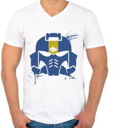 printfashion Space Wolves helmet - Férfi V-nyakú póló - Fehér (1312521)