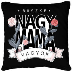 printfashion Büszke nagymama vagyok - Párnahuzat, Díszpárnahuzat - Fekete (16047338)