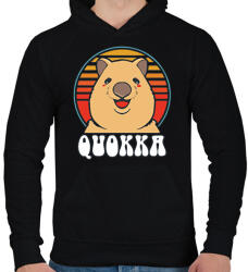 printfashion Boldog Quokka - Férfi kapucnis pulóver - Fekete (13931237)