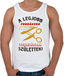 printfashion Fodrász szülinapja február színes - Férfi atléta - Fehér (5489017)