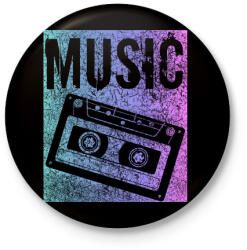 printfashion music - Kitűző, hűtőmágnes - Fekete (5050280)
