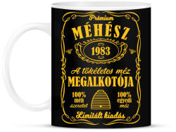 printfashion Prémium méhész - Évszámmal - Bögre - Fekete (13171866)