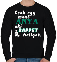printfashion Anya, aki Rappet hallgat. - Férfi pulóver - Fekete (2522430)