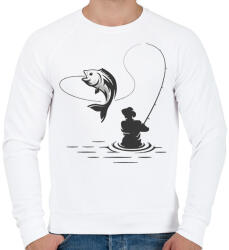 printfashion Horgász - Férfi pulóver - Fehér (15887022)