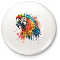 printfashion Papagáj - Kitűző, hűtőmágnes - Fehér (15880977)