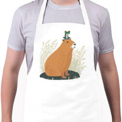 printfashion Capybara és béka - Kötény - Fehér (14252273)