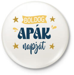 printfashion Boldog apák napját - Kitűző, hűtőmágnes - Fehér (7128470)