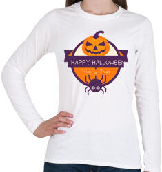 printfashion Happy Halloween Trick or Treat - Női hosszú ujjú póló - Fehér (1822249)