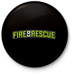 printfashion Fire and Rescue - Kitűző, hűtőmágnes - Fekete (3093173)