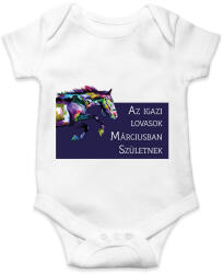 printfashion Az igazi lovasok - Hónappal - Baba Body - Fehér (6321811)