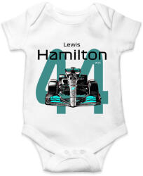 printfashion Lewis Hamilton 44 autóversenyző - fekete felirat - Baba Body - Fehér (16044422)