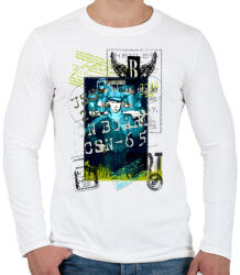 printfashion ON BOARD - Férfi hosszú ujjú póló - Fehér (304576)