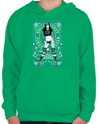 printfashion Görkorcsolyás lány - Gyerek kapucnis pulóver - Zöld (195065)