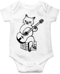printfashion Macska gitározik - Baba Body - Fehér (10275993)