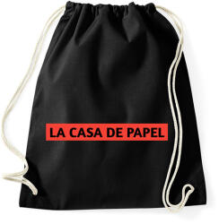 printfashion LA CASA DE PAPEL - Sportzsák, Tornazsák - Fekete (4897001)