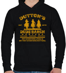 printfashion Dutton's Dude Ranch - Férfi kapucnis pulóver - Fekete (15520160)