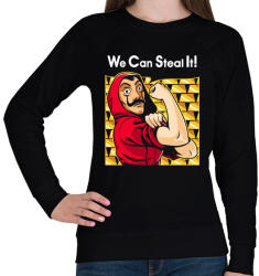 printfashion El tudjuk lopni! - Női pulóver - Fekete (5316209)