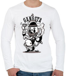 printfashion Gangsta Sh*t - Férfi hosszú ujjú póló - Fehér (2058103)