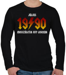 printfashion 1990 JÚLIUS - LEGENDA SZÜLETIK (ACDC STÍLUS) - Férfi hosszú ujjú póló - Fekete (2701179)