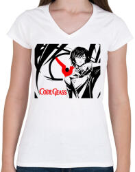 printfashion Code geass - Női V-nyakú póló - Fehér (5134071)