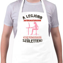printfashion Informatikus nő szülinapja szeptember - Kötény - Fehér (5660224)