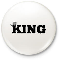 printfashion King - Kitűző, hűtőmágnes - Fehér (4448483)