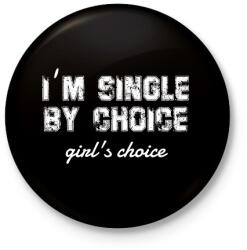 printfashion I'm single by choice - white - Kitűző, hűtőmágnes - Fekete (7285915)