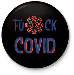 printfashion Fuck Covid - Kitűző, hűtőmágnes - Fekete (10445088)