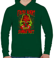 printfashion Diétázó zombi - Férfi kapucnis pulóver - Sötétzöld (207562)