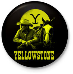 printfashion yellowstone - Kitűző, hűtőmágnes - Fekete (3103968)