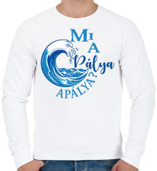 printfashion Mi a pálya, apálya? - Férfi pulóver - Fehér (16514560)
