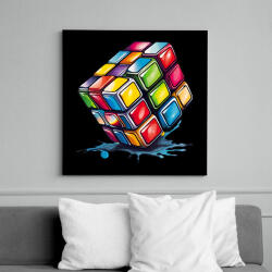 printfashion rubik kocka - Vászonkép - Fekete (16611185)