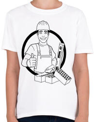 printfashion kőműves - Gyerek póló - Fehér (7585647)